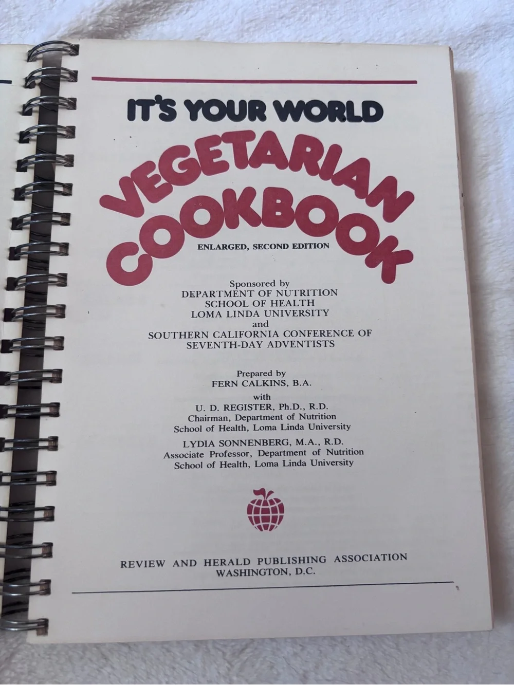 Vintage It's Your World Vegetarian Cookbook Enlarged Second Edition Retro